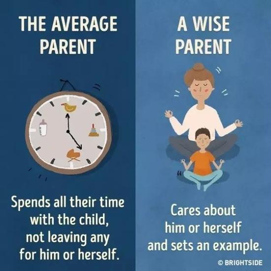 普通家长：24小时寸步不离的围着孩子转，不给自己和孩子任何单独的时间