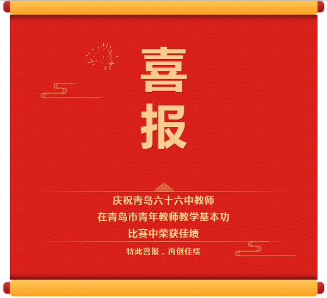祝贺青岛六十六中四名青年教师在青岛市青年教师基本功比赛中荣获佳绩