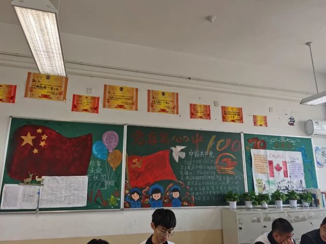 党在我心中，永远跟党走——青岛六十六中举行“党在我心中”主题黑板报展示活动