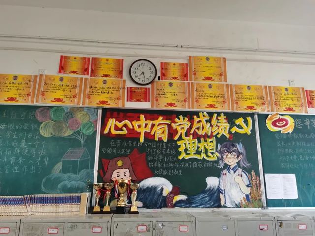 党在我心中，永远跟党走——青岛六十六中举行“党在我心中”主题黑板报展示活动