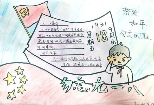 勿忘国耻，吾辈自强——我校举办“勿忘九·一八”主题手抄报评比活动