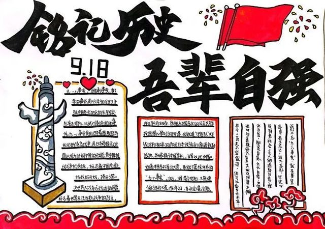 勿忘国耻，吾辈自强——我校举办“勿忘九·一八”主题手抄报评比活动